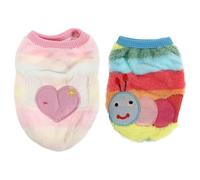 UKCOCO Disfraz para Perro Pequeño XXS 2 Piezas de Vellón Cálido Diseño de Oruga y Corazón, Ropa de Fiesta y Cosplay para Mascotas, Traje Ligero y Cómodo para Sesiones Fotográficas