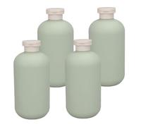 UKCOCO Dispensadores de Jabón Líquido para Manos 4 Unidades 500 Ml Botellas de Champú Vacías Reutilizables Viaje Baño Loción Gel Ducha Color Verde Aguacate