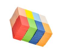 UKCOCO Dominó de Madera XL Bloques de Construcción Educativos de Colores Brillantes Juguete Divertido para Niñas Desarrollo Intelectual y Creatividad Familiar de Mesa para Educación