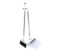 UKCOCO Escoba y Recogedor Plegable con Mango Escoba Ligera de Acero Inoxidable con Cerdas Antiadherentes Recogedor Blanco con Peine para Limpieza de Suelos Almacenamiento Compacto