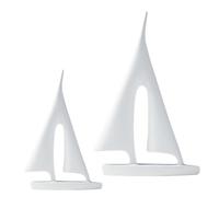 UKCOCO Escultura Abstracta de Barco de Vela en Resina Blanca para Decoración de Mesa y Estantería Modelo Náutico Minimalista de 2 Piezas Adecuado para Oficina y Hogar Adorno Decorativo
