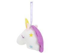 UKCOCO Esponja De Baño De Dibujos Animados Unicornio Malla Blanca Generadora De Abundante Gancho Para Colgar Adecuado Para Ducha Familiar