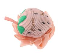 UKCOCO Esponja Exfoliante Corporal de Malla Grande en Forma de Fresa, Puff de Ducha Rosa y Depurador Corporal de Doble Cara, para Niños y Adultos, Uso en Baño y Viaje, Envase Individual