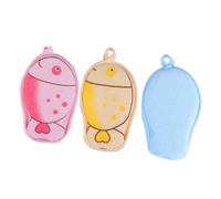 UKCOCO Esponjas de Baño para Bebés con Figuras de Criaturas y Peces, 3 Piezas de Algodón y Poliéster, Alta Absorción de Agua y Espuma Abundante para Niños