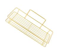 UKCOCO Estante de Pared Metálico Dorado para Baño y Cocina Organizador Resistente y Versátil para Almacenamiento de Productos de Tocador y Utensilios Diseño sin Taladro Grande Acabado