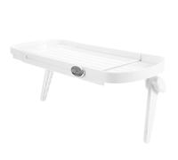 UKCOCO Estante de Pared para TV, Soporte de Enrutador y Organizador de Mandos, Plástico Blanco, sin Taladro, para Pantalla, Decoración del Hogar