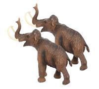 UKCOCO Estatua de Mamut Prehistórico de 2 Piezas, Figuras de PVC Realistas, Juguete Educativo de Animales de Escritorio para Decoración Infantil y Colección de Criaturas Salvajes