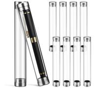 UKCOCO Estuche Cilíndrico para Bolígrafos 10 Unidades de Acrílico Transparente Resistente a Arañazos, Portalápices Compacto para Organización y Exhibición en Oficina y Estudios