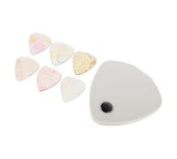 UKCOCO Estuche de Material Sintético de Color Claro para Púas de Guitarra Acústica y Eléctrica, Soporte Portátil con 3 Púas Transparentes de Grosor Mixto, Compatible con Cuerdas Ukelele,
