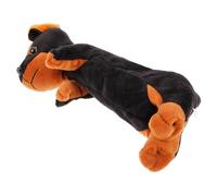 UKCOCO Estuche para Bolígrafos de Peluche Cremallera para Niñas, Pequeño Tamaño, Color Marrón Oscuro, Diseño de Perro de Felpa, Organizador Escolar para Uso Diario y Viaje, Obsequio