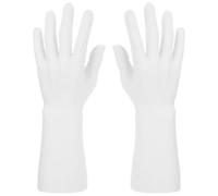 UKCOCO Expositor Anillos Forma de Mano de Maniquí para Joyas, Soporte Multifunción de Vinilo Blanco Resistente a Deformaciones, Adecuado para Escritorio y Tienda, Pack de 2