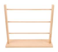 UKCOCO Expositor de Pulseras y Cintas de Madera Natural Estructura de Tres Niveles para Ordenar Espacios de Trabajo en Hogar y Floristería