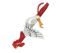 UKCOCO Figura de Pollo de Madera Divertida y Creativa Adorno Artesanal para Jardín y Cerca Escultura Lifelike Pequeña para Patio y Decoración Rural