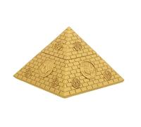 UKCOCO Figura Piramidal Egipcia Pirámide Triangular Dorada de Resina, 9cm, Escultura Miniatura, Valor Educativo, para Entusiastas, Proyecto Escolar y Escritorio de Oficina