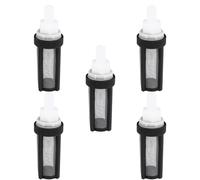 UKCOCO Filtro de Entrada 5 Piezas Microbomba 9mm, Acero Inoxidable | Tubo de Silicona, Diámetro Interior 7 u 8mm, Negro, Alta Resistencia al Óxido, Uso Profesional