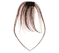 UKCOCO Flequillo al Aire Clip de Cabello Marrón para Mujer, Extensiones de Pelo Natural que Realzan el Rostro y Cubren la Frente para Uso Diario