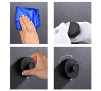 UKCOCO Gancho de Pared Negro sin Perforación Ventosa Fuerte Percha Multifuncional Resistente para Baño Cocina y Hogar Gancho Adhesivo Reutilizable para Toallas y Utensilios