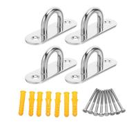 UKCOCO Ganchos para Hamaca de Techo M8 Acero Inoxidable Resistentes Corrosión Kit de Fijación 4 Piezas Placa Oval para Colgar Sillas Colgantes y Anclajes de Correa Uso Interior y