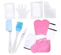 UKCOCO Guantes De Spa y Suministros Hidratantes Para Cuidado De Manos y Pies, Talla Única, Cera Parafina, Uso Hogar y Salón De Belleza, Fundas De Algodón Rojo