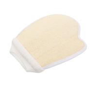 UKCOCO Guantes Exfoliantes de Ducha Dobles de Luffa Natural Manoplas de Baño Prácticas para Limpieza Profunda y Masaje Corporal Color Beige