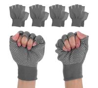 UKCOCO Guantes Sin Dedos Antideslizantes Para Trabajo y Senderismo, Poliéster y Pvc Transpirable, Guantes De Invierno Para Hombre y Mujer, 5 Pares, Uso Laboral y Exterior