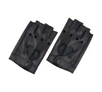 UKCOCO Guantes sin Dedos para Mujer de Cuero Sintético PU Negro Diseño de Corazón, Guantes Cortos para Baile, Cosplay y Actuaciones en Discotecas, 1 Par, Estilo Delgado y Ligero