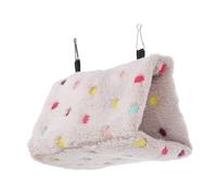 UKCOCO Hamaca para Pájaros de Algodón Aislante para Invierno Refugio Colgante para Periquitos y Canarios Casa para Aves y Diseño Color Beige Pequeño