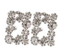 UKCOCO Hebillas de Zapatos con Pedrería Plateada para Bodas Clips Decorativos para Tacones Sandalias y Botas Accesorios Joya para Mujer Fiestas y Eventos