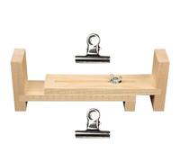 UKCOCO Herramienta para Tejer Cordones DIY Marco de Madera Reforzado de 3 Patas, 2 Clips Redondos, Soporte para Pulseras y Trenzado Manual en Casa, Accesorio de Manualidades de Bricolaje