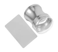 UKCOCO Herramientas Para Manicura Con Estampador De Silicona Transparente Apto Para Decoración De Uñas y Manicura Francesa Incluye Raspador Plateado Para Manualidades y Pedicura Casa