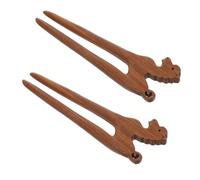 UKCOCO Horquillas para Moño de Madera Verde Pao 2 Piezas Tamaño Medio Estilo Antiguo Chino para Mujer Adecuado Festivales y Uso Diario