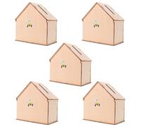 UKCOCO Hucha de Madera Steam sin Terminar Diseño Adorable 5 Piezas y Desarrollo del Razonamiento Espacial para Manualidades Educativas Adecuado para Proyectos Montessori