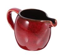 UKCOCO Jarra de Leche de Cerámica con Asa y Vertedor Contenedor para Crema y para Cafés y Reuniones Sociales Color Escamoso Rojo