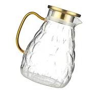UKCOCO Jarra de Vidrio Resistente al Calor con Tapa para Agua Fría Tetera para Té y Jugos Recipiente Grande para Bebida Hogar y Oficina
