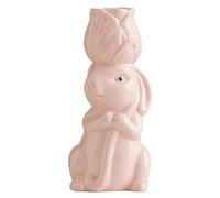 UKCOCO Jarrón Pequeño de Cerámica Forma de Conejo Rosa Centro de Mesa Floral Decorativo para Hogar Mini Florero Ramo de Flores Adecuado para Escritorio y Obsequio Día Madre