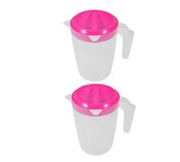 UKCOCO Juego de 2 Jarras de Agua Fría de 1L con Tapa Jarra de Plástico Multifuncional para Bebidas Diseño Elegante para Casa y para Agua Zumo y Café