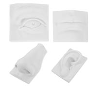 UKCOCO Juego de 4 Esculturas de Yeso para Dibujo, Modelo de Boceto Ojos, Orejas, Nariz y Boca, Herramienta Didáctica para Práctica de Rasgos Faciales, Material Resistente para Artistas