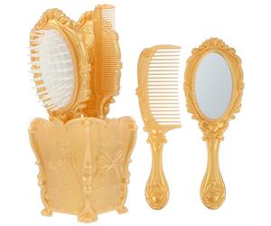 UKCOCO Juego de 5 Cepillos y Peines Cabello con Soporte de Almacenamiento Dorado, Cerdas Indoloras para Masaje del Cuero Cabelludo, Adecuado para Todo Tipo de Cabello y Uso en Tocador