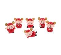 UKCOCO Juego de 6 Figuras de Resina Riqueza CAI Shen, Mini Adornos para Escritorio y Decoración del Hogar, Estatuas Chinas Compactas para Festividades y Ambiente Feng Shui