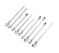 UKCOCO Juego de 9 Espátulas de Laboratorio: Doble Cabezas Cuchara de Medicina de Acero Inoxidable Espátula Espátula de Laboratorio de Acero Inoxidable para Experimentar, Polvos, Gel Llenado