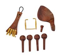UKCOCO Juego de Accesorios para Violín 15 Piezas de Raíz de Palo Rojo, Cordal, Barbada, Pasador y Tripa para Luthier, Componentes Esenciales para Montaje y Reparación de Violines
