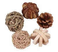 UKCOCO Juego de Juguetes de Madera Juguetes para Hamster Guinea Juguetes de hámster Interior Juguete de masticación de hámster Juguete de Madera de hámster Rama de Manzana