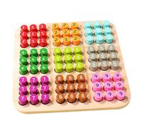 UKCOCO Juego De Mesa De Sudoku De Madera para Niños Pequeño Colorido Tablero De Clavijas De Madera Educativo De Lógica y Desarrollo Mental para Entretenimiento y Aprendizaje Infantil