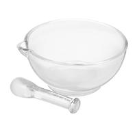 UKCOCO Juego de Mortero y Cuenco de Vidrio Pilón para Molienda en Laboratorio, Adecuado para Preparación de Especias y Mezcla en Cocina