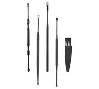 UKCOCO Juego de Palas para Cerumen de Acero Doble Cabeza y Diseño Espiral, Kit de Limpieza de Oídos Fácil de Limpiar para Eliminar Tapones de Cera