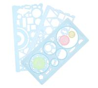 UKCOCO Juego De Plantillas para Dibujar Geométrico para Estudiantes, Regla Multifuncional De Plástico PP Azul, 3 Piezas para Dibujo Técnico y Arte Escolar