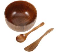 UKCOCO Juego de Utensilios para Hacer Cosmética Cuenco de Madera y Espátula para Mascarilla Facial, Kit Skin-friendly Adecuado para Viajes y Uso Profesional Reutilizable