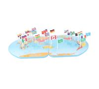 UKCOCO Juguete Educativo de Madera con Banderas Internacionales para Niña Didáctico de Geografía para Desarrollo Cognitivo y Aprendizaje