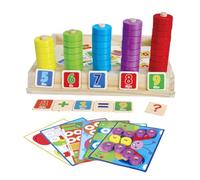 UKCOCO Juguete Educativo de Madera Multifuncional Puzzle Matemático con Bloques de Colores Desarrollo Cognitivo y Coordinación Mano-Ojo para Niñas