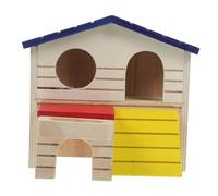 UKCOCO Juguetes de Villa de Mascota escondite de conejitos jaulas de hámster Refugio para Hamsters Jaula pequeña para hámster decoración estética de la Jaula del hámster de Madera